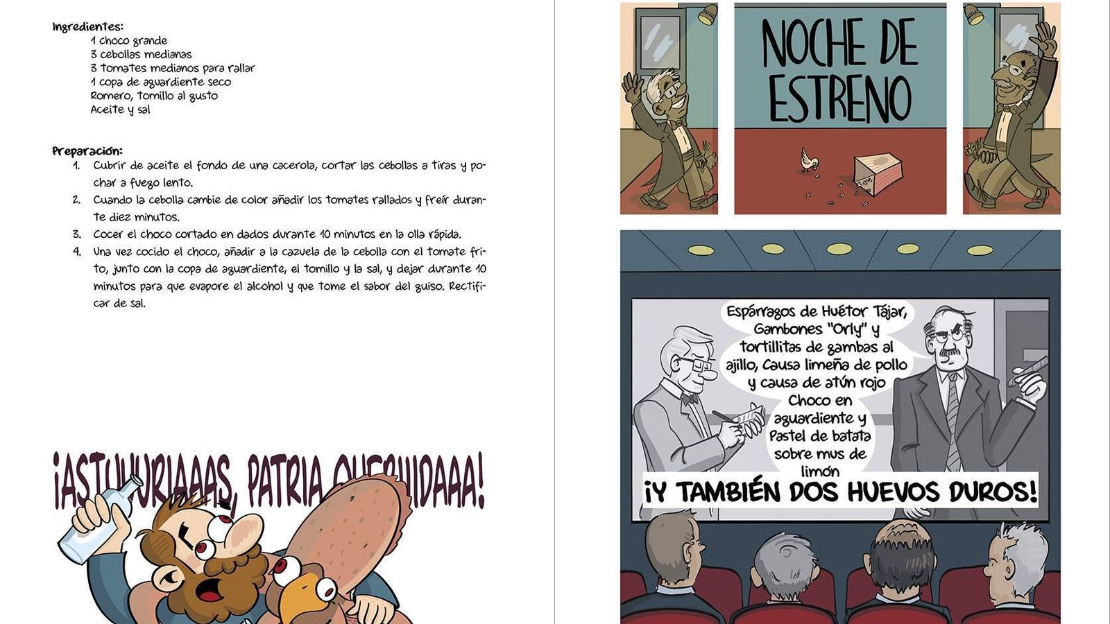 Una página del cómic gastronómico.