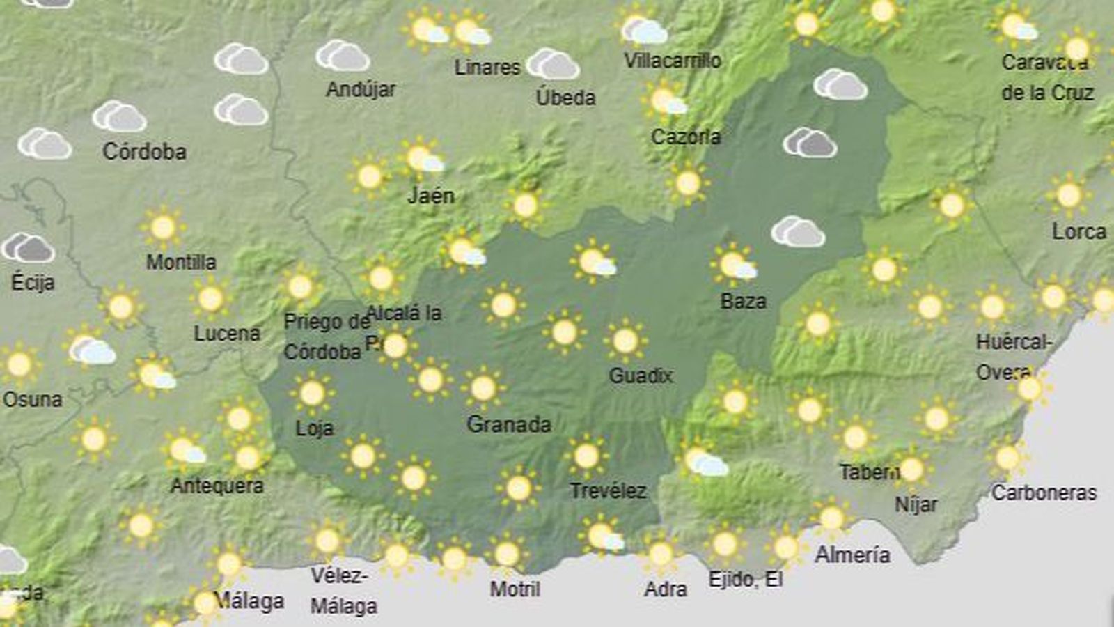 El Tiempo en Granada el 30 de diciembre de 2025