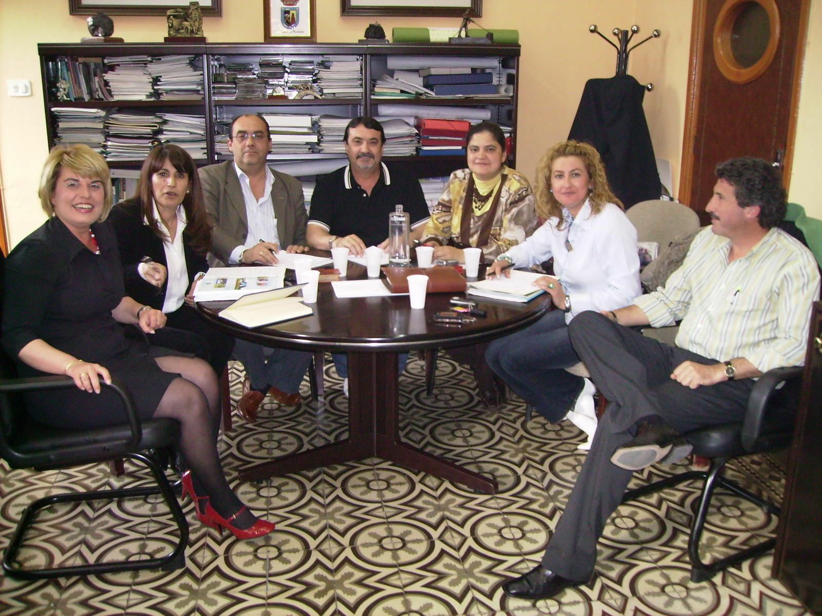 Reunión de alcaldes del Guadiato y sindicatos en 2009 en una comisión de seguimiento de los fondos Miner.