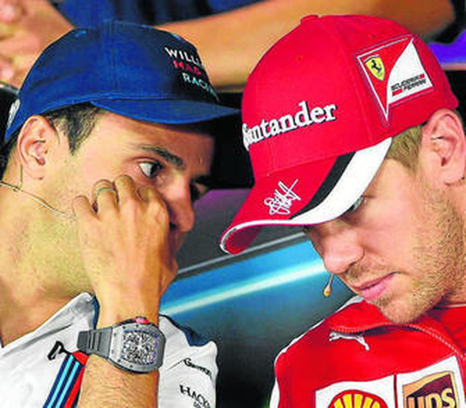 Massa y Vettel, en la rueda de prensa de la FIA.