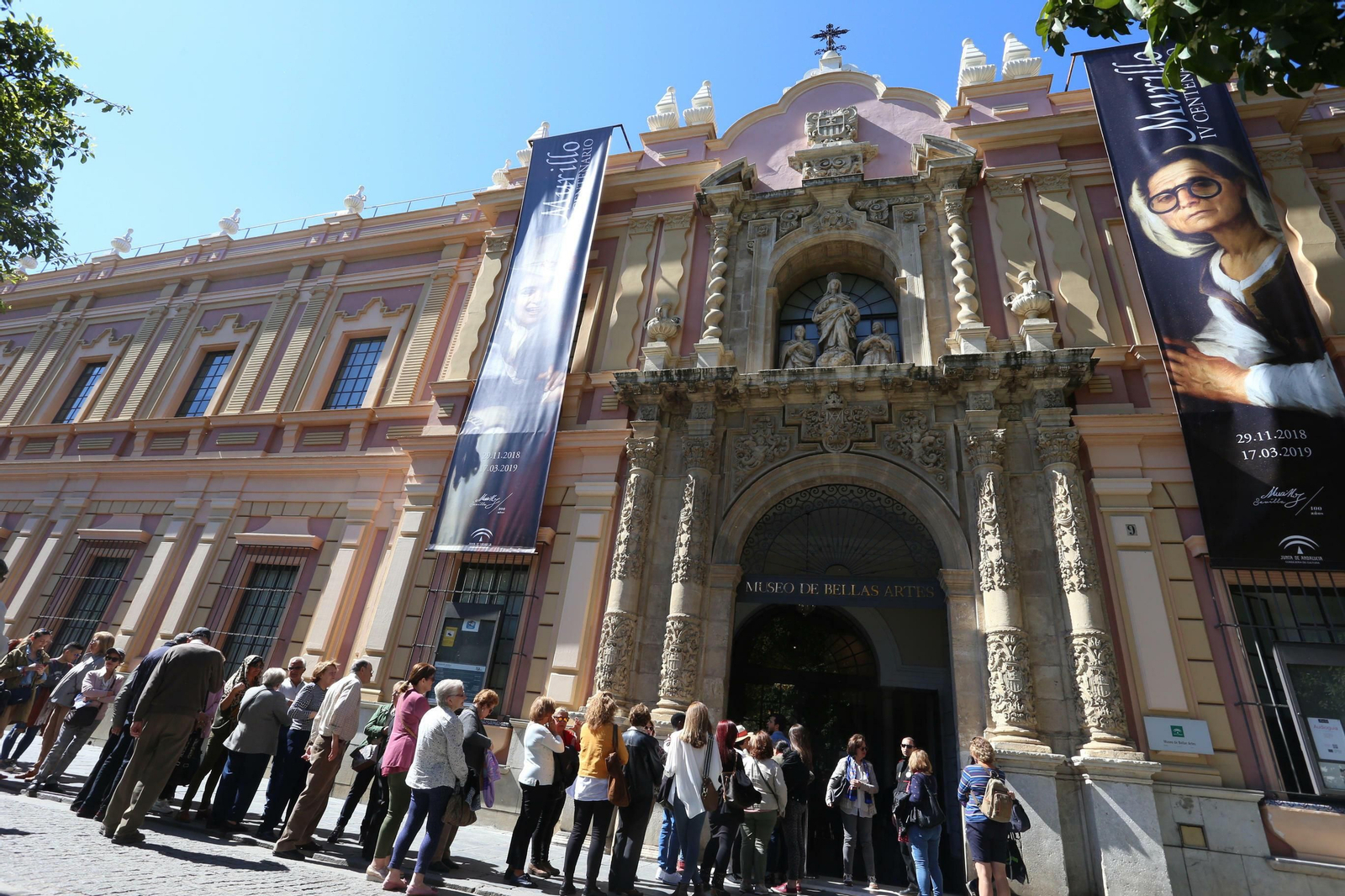 Colas para ver, el pasado marzo, la exposición de Murillo en el Bellas Artes de Sevilla.