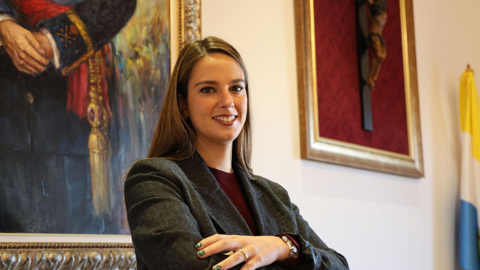 Milagros Romero, en el Salón de Plenos del Ayuntamiento de Palos de la Frontera.