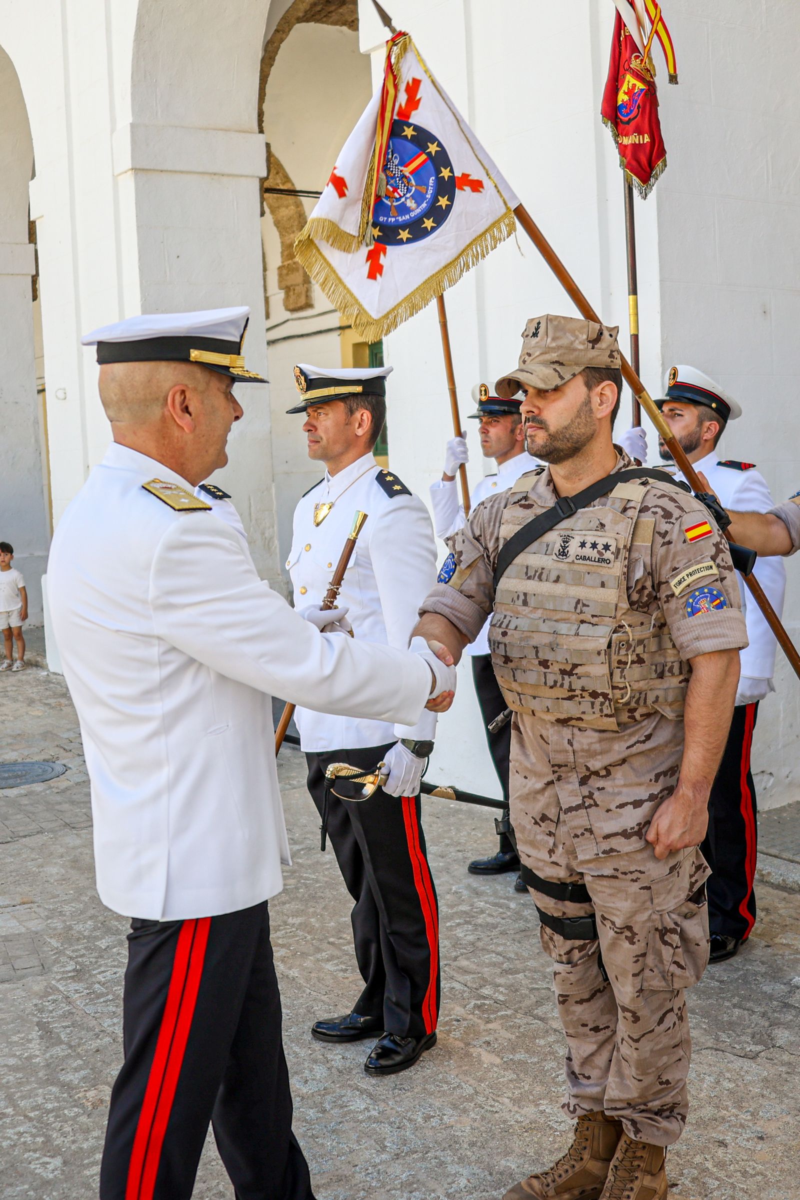 Recibimiento en San Fernando a la fuerza expedicionaria de la Infantería de Marina de regreso de Malí.