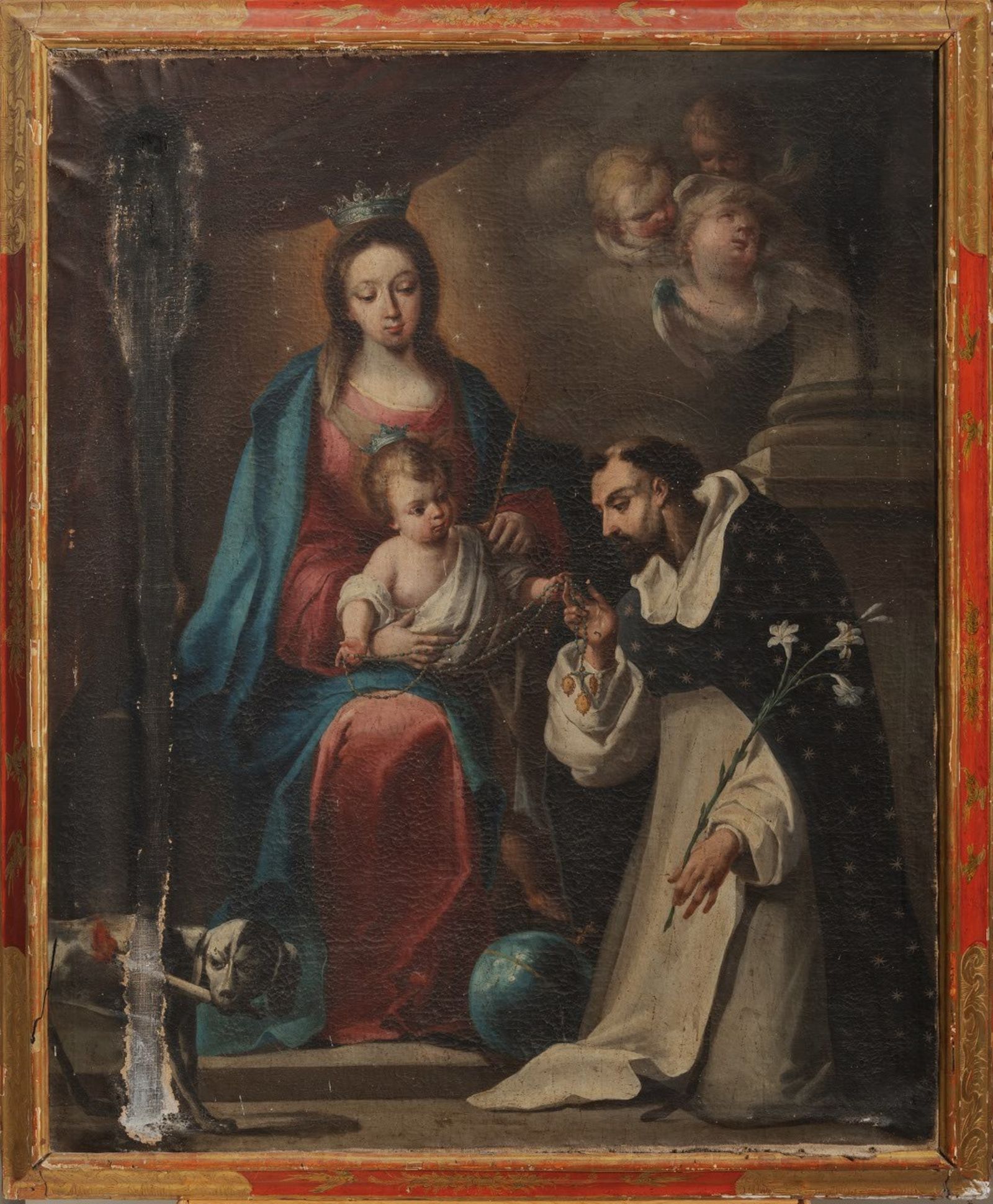 La pintura antes de la restauración.