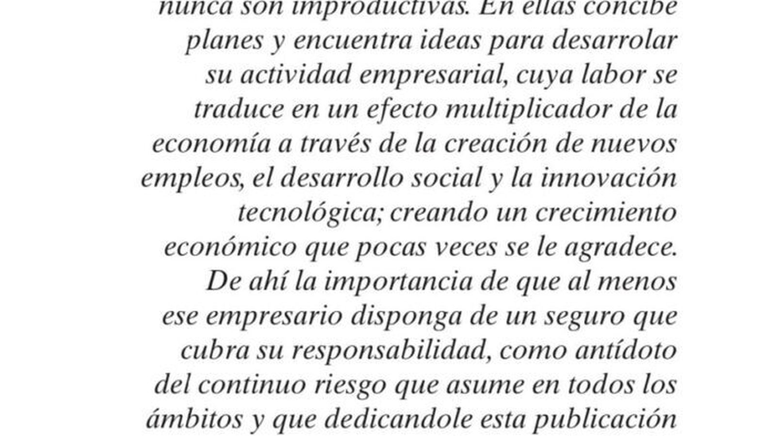 La dedicatoria de Javier López García de la Serrana.