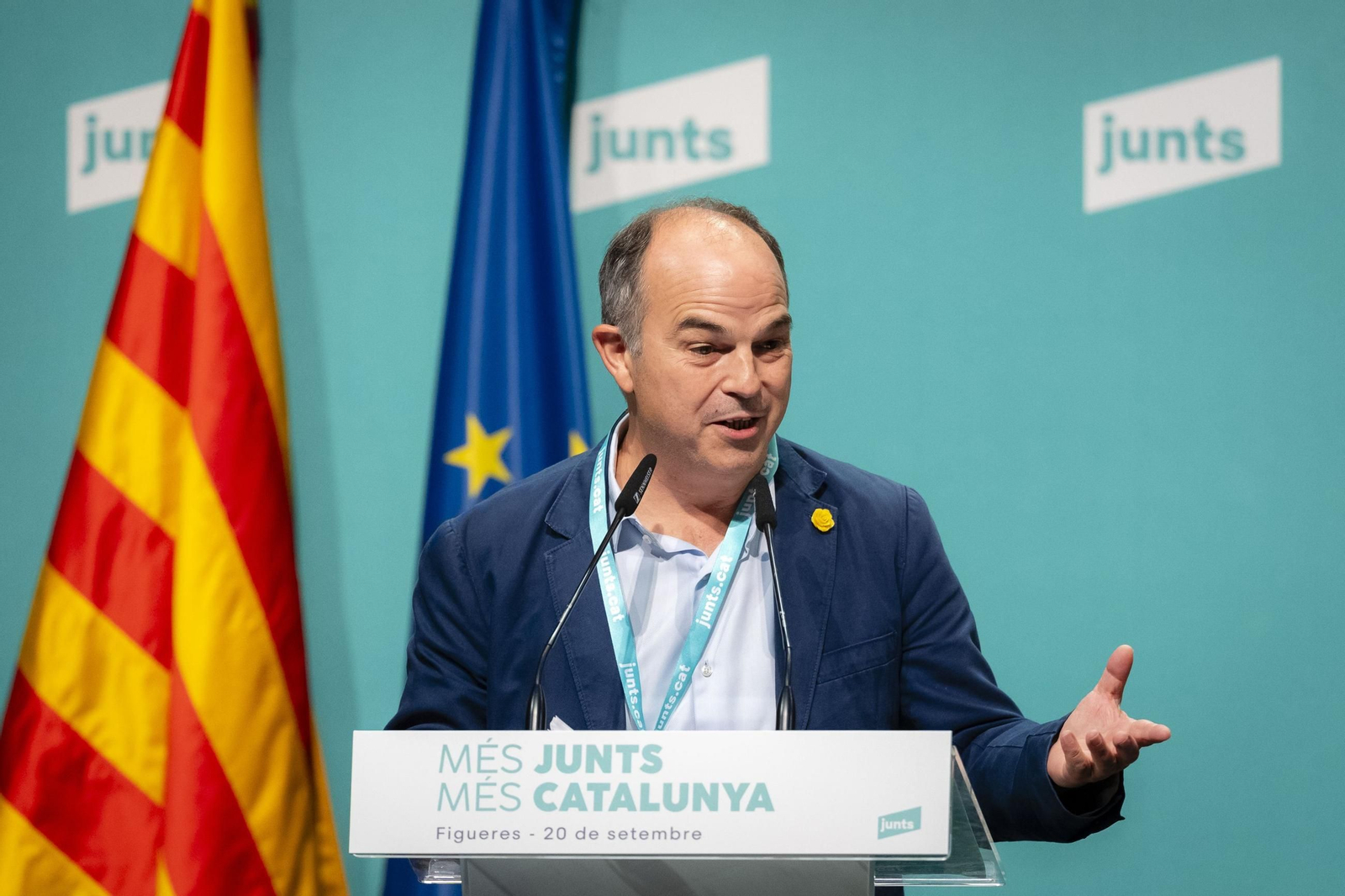 El secretario general de Junts, Jordi Turull, en un acto público reciente en Figueras.