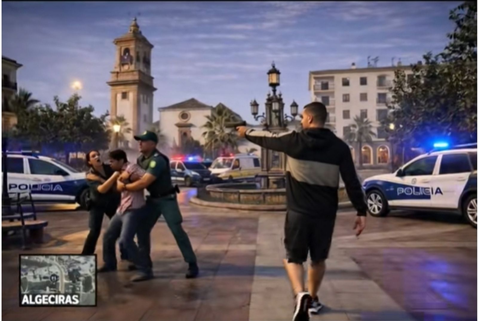 El GTA, en la Plaza Alta de Algeciras.