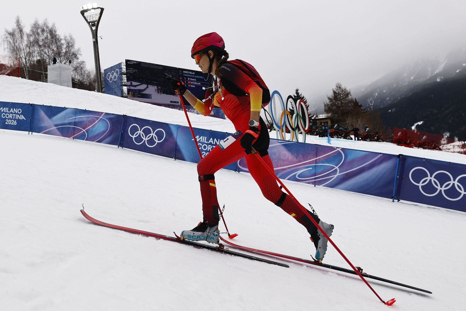 Las mejores fotos de la carrera de Ana Alonso y Oriol Cardona, bronce en el relevo mixto en los Juegos Olímpicos de Invierno