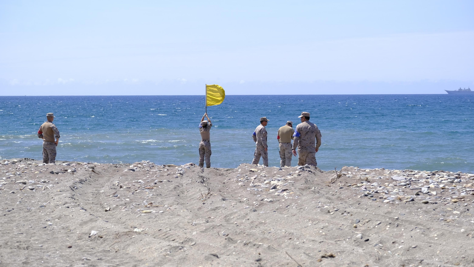Desembarco de la Infantería de Marina en la Playa del Perdigal, en El Alquián-Almería
