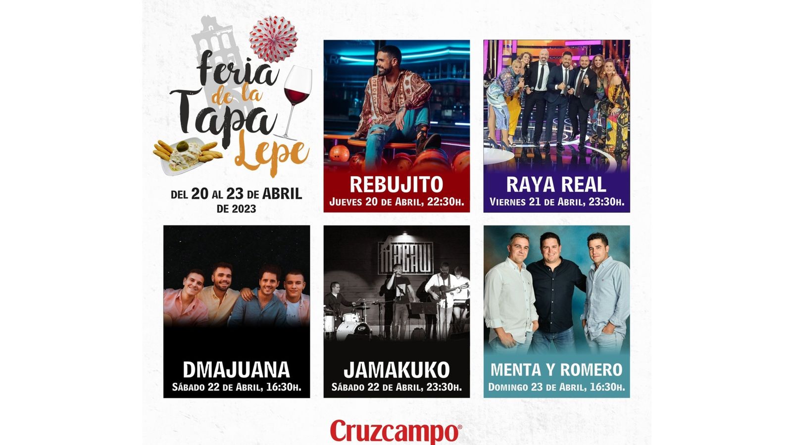 Programación de actuaciones en la Feria de la Tapa de Lepe