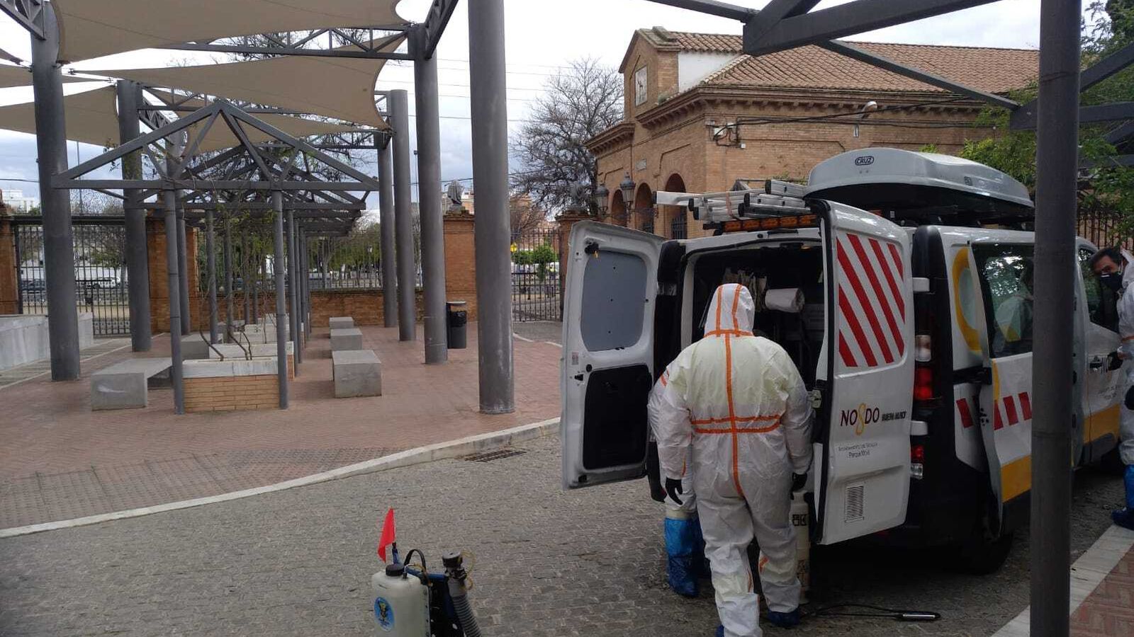 Trabajos en el cementerio de San Fernando.