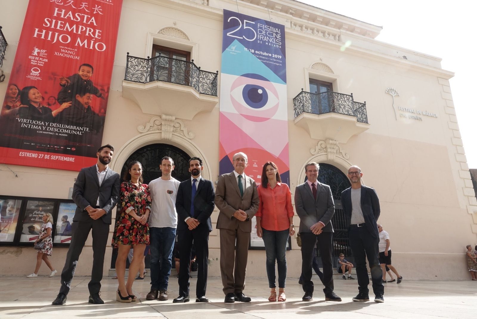 Busson, Gayet, Saïm y las autoridades, en la presentación del festival, este viernes.