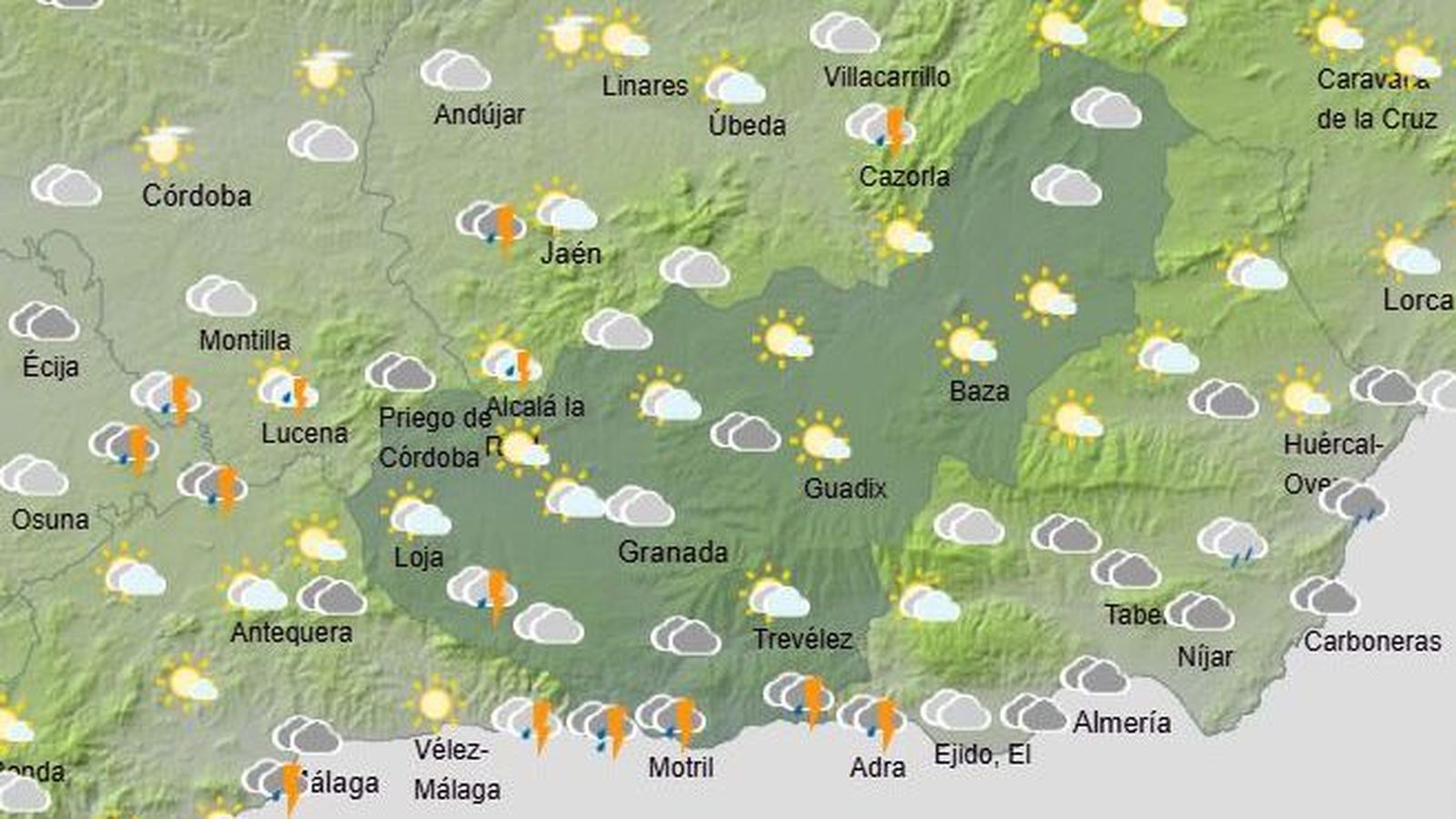El Tiempo en Granada el 24 de diciembre de 2025