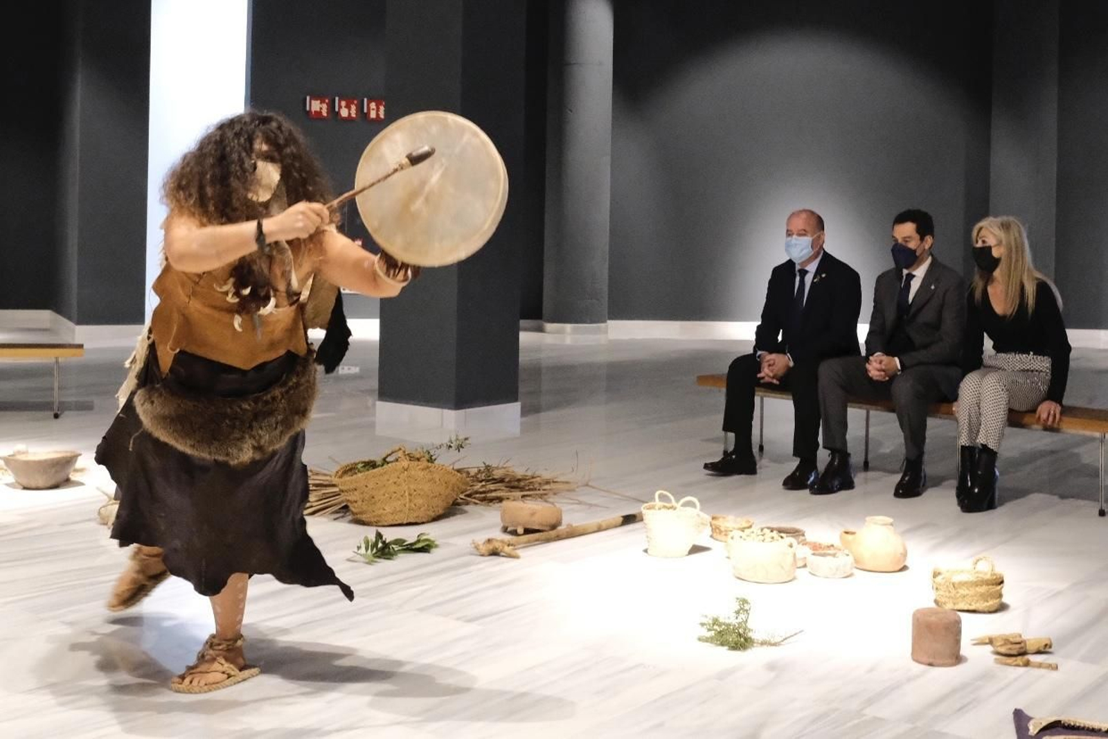 Recreación en una de las salas del museo de los Dólmenes