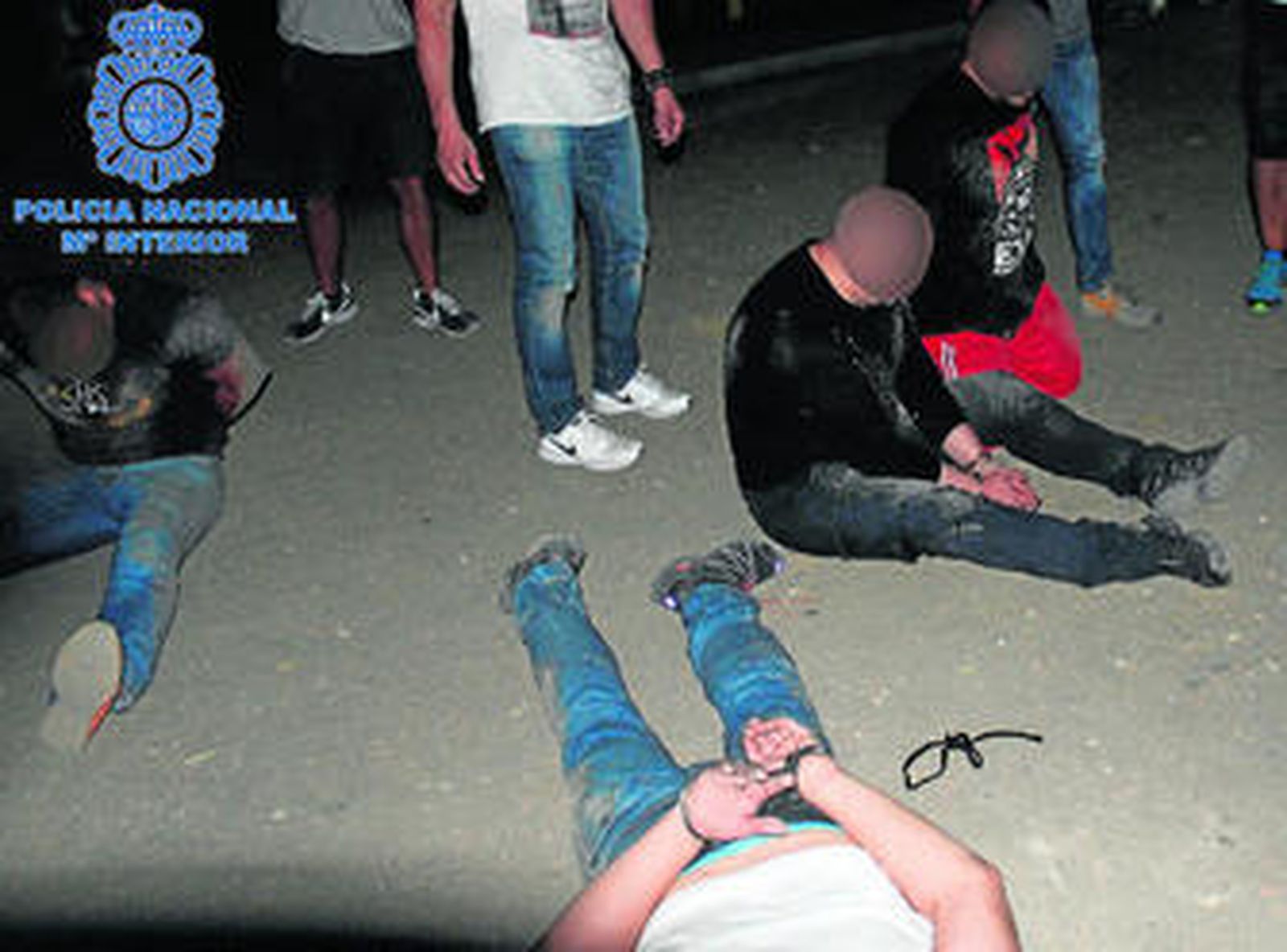 Varios de los detenidos por la Policía.