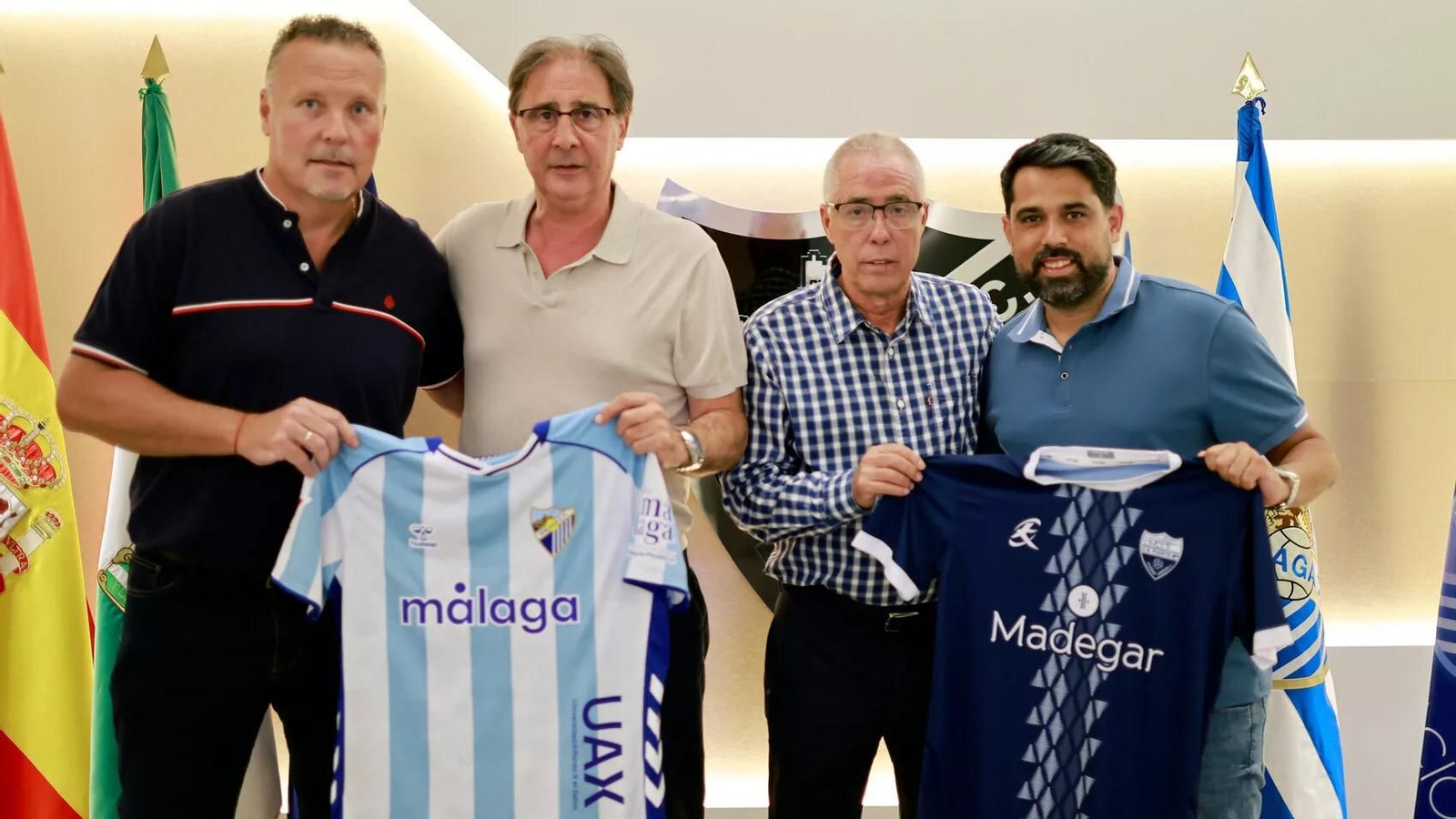 Imagen del acuerdo entre el Málaga y el Puerto Malagueño