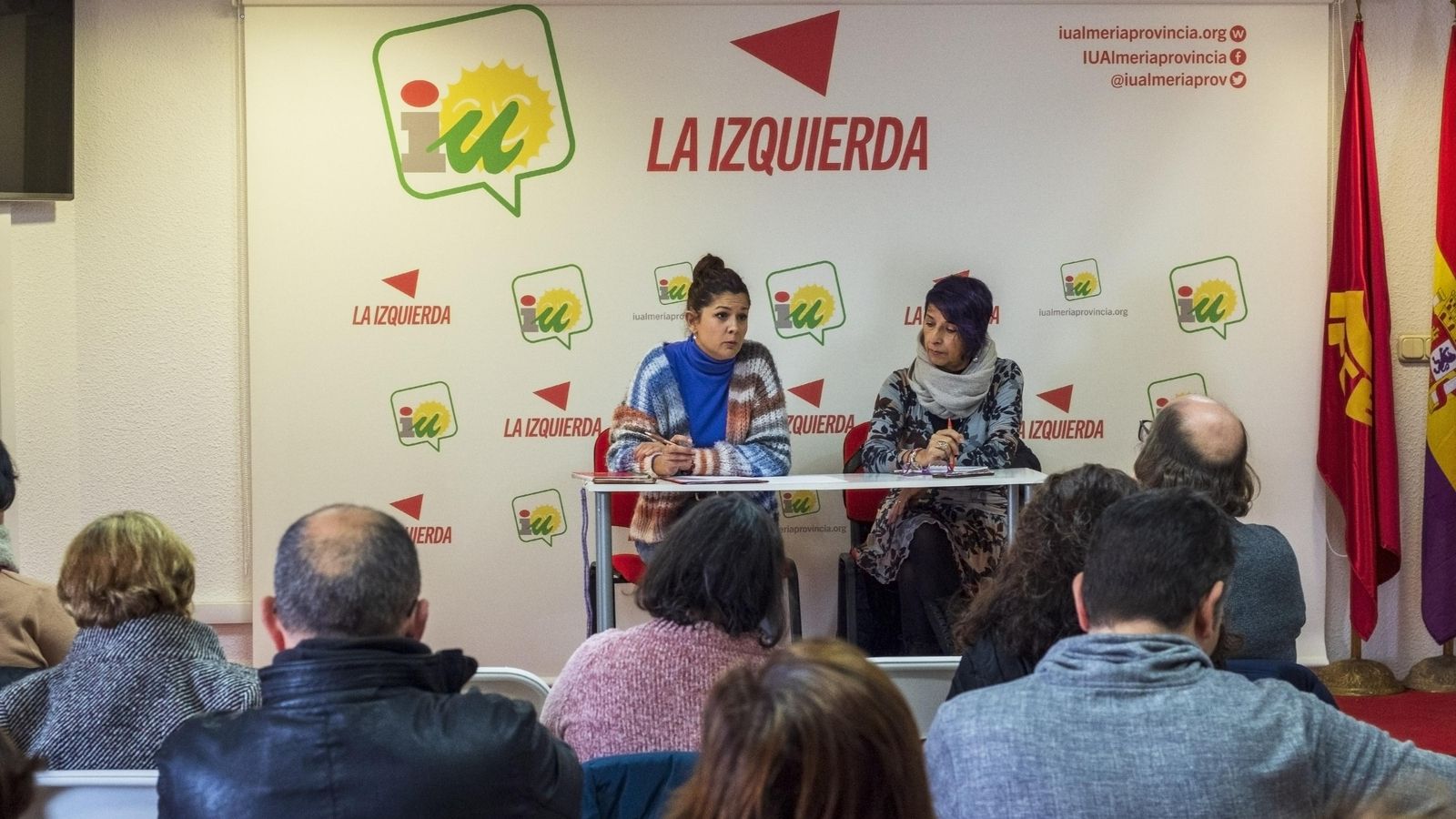Amate y Marcos durante la última Asamblea Provincial de Izquierda Unida