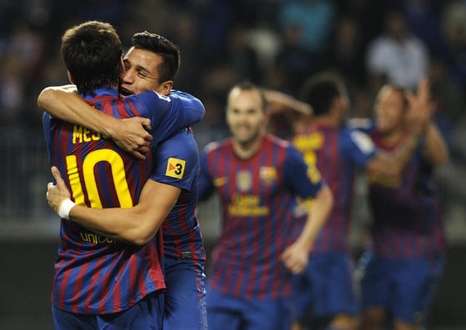 El Málaga es goleado en casa ante el Barcelona (1-4). / AFP