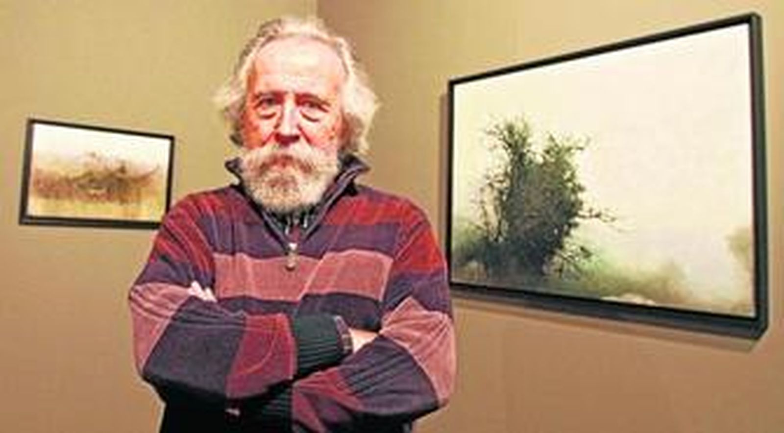 Pedro Escalona, ayer en el Castillo de Santa Catalina donde ultimó detalles del montaje de su exposición.