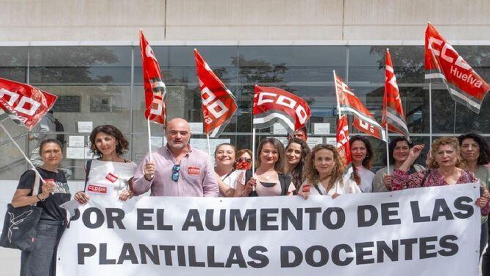 CCOO en una movilización.