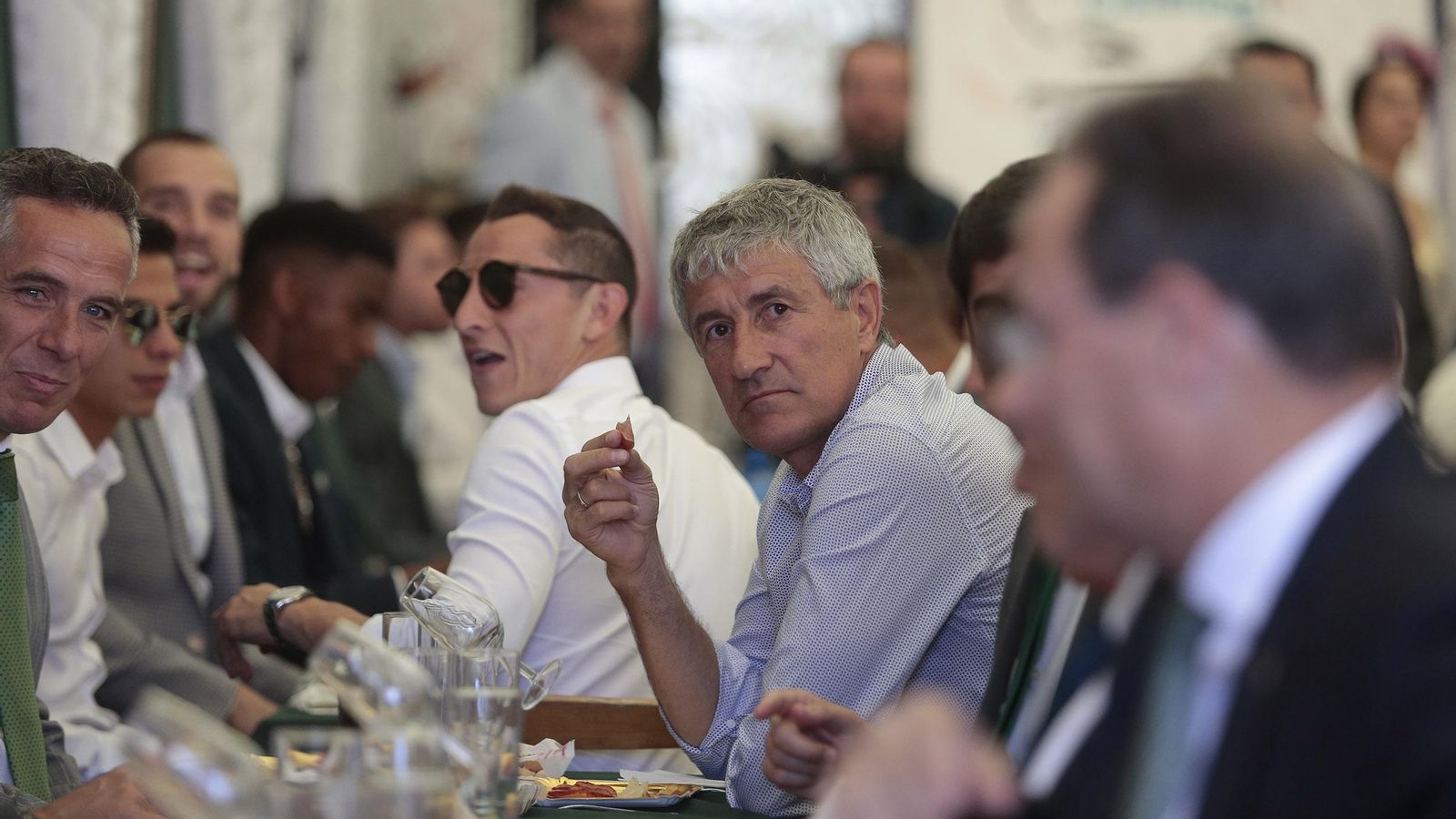 Setién, en un momento del almuerzo.