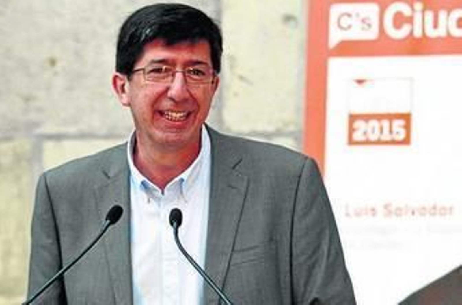 Juan Marín, en un acto de Ciudadanos la pasada campaña electoral.