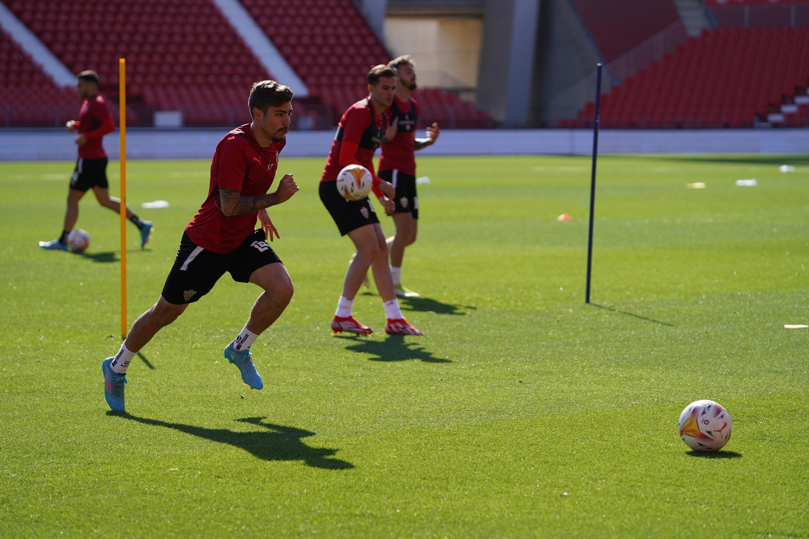 Pozo, Villar y Centelles, en el entrenamiento.