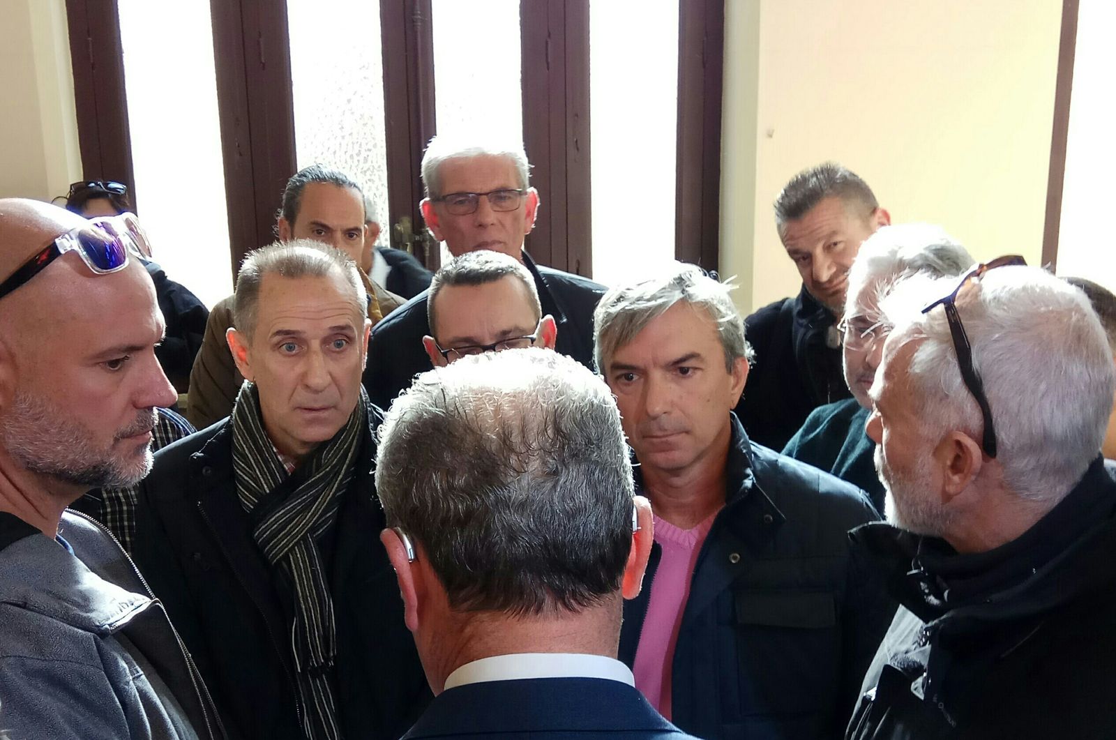 Belmonte, junto a otros miembros del comité de empresa, en una imagen de archivo.