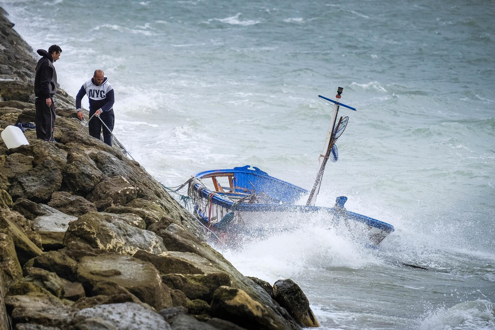 Efectos del temporal de levante en Cádiz