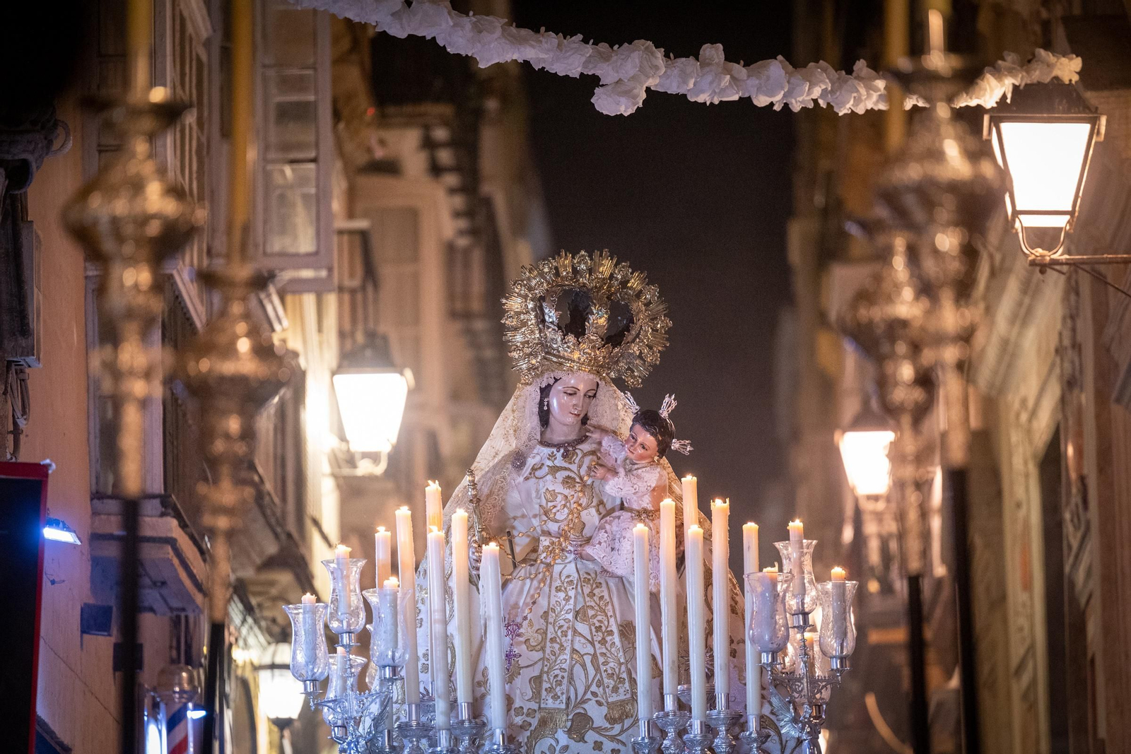 Imágenes de la primera salida de la Virgen del Rosario