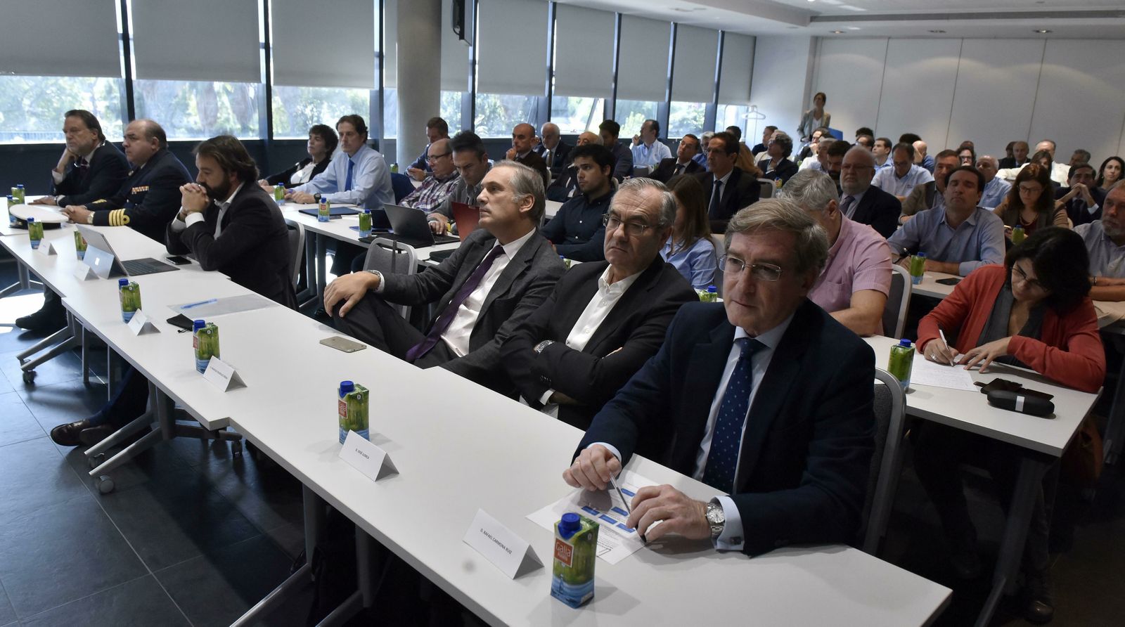Rafael Carmona, José Llorca, Francisco Rguez-Piñero y, al otro lado, Javier Albert y Alfredo Sánchez. Monteseirín en la presentación del fondo Ports 4.0.