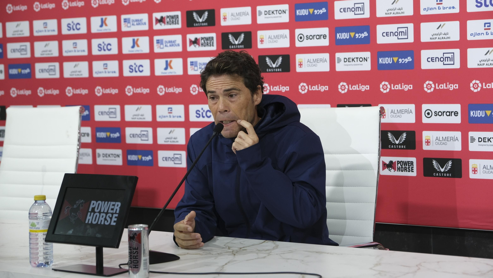 El preparador vilasarense, en la rueda de prensa de este sábado