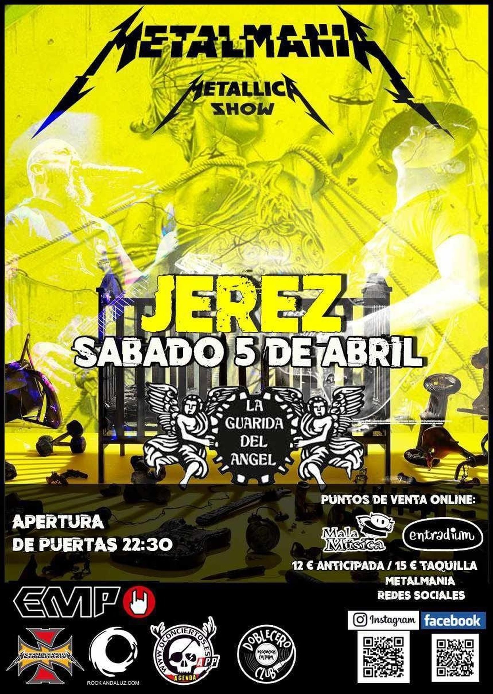 Cartel del concierto de Metalmania en la sala La Guarida del Ángel de Jerez