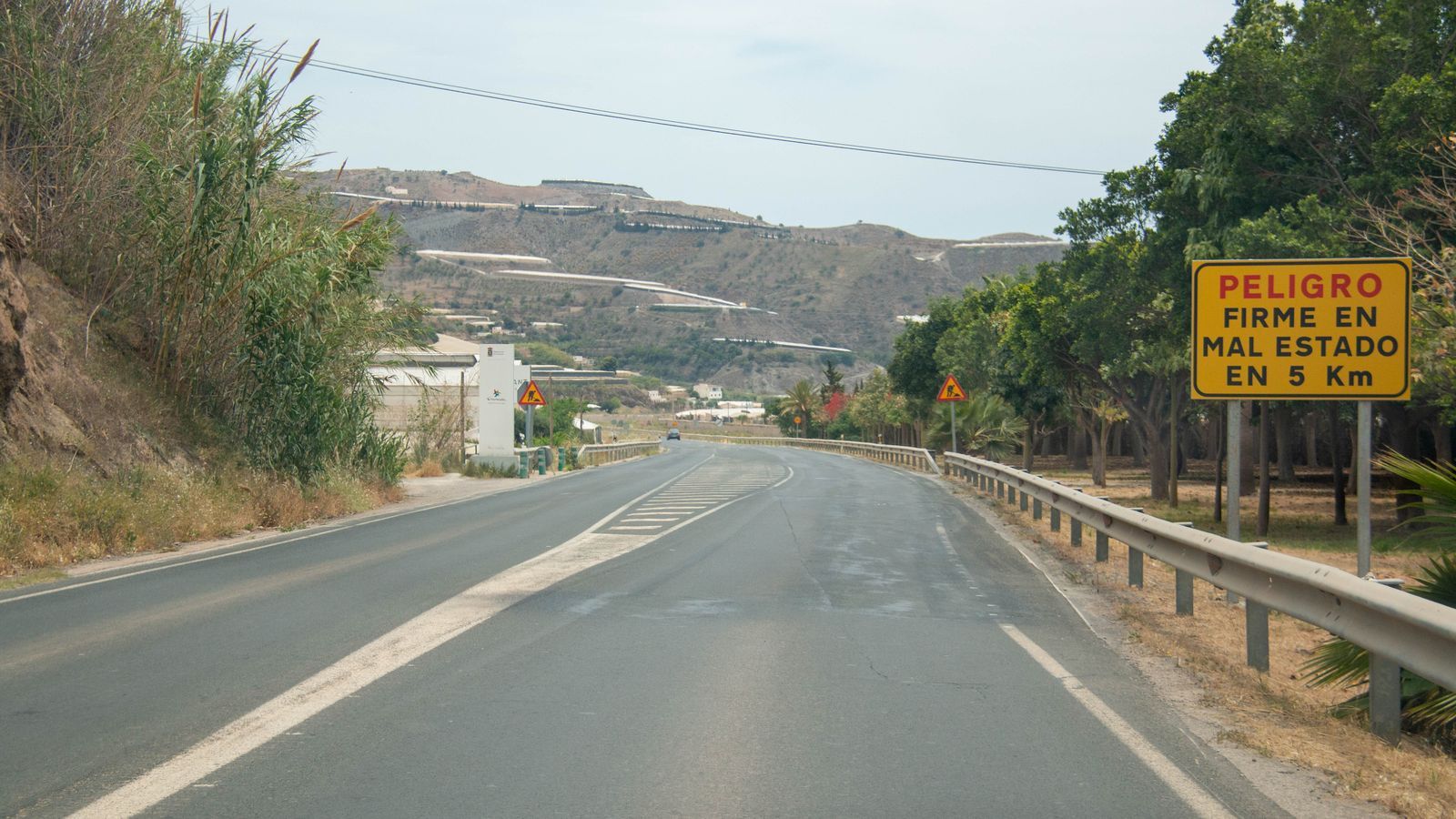 Parte de la carretera de acceso a Albuñol que será reparada