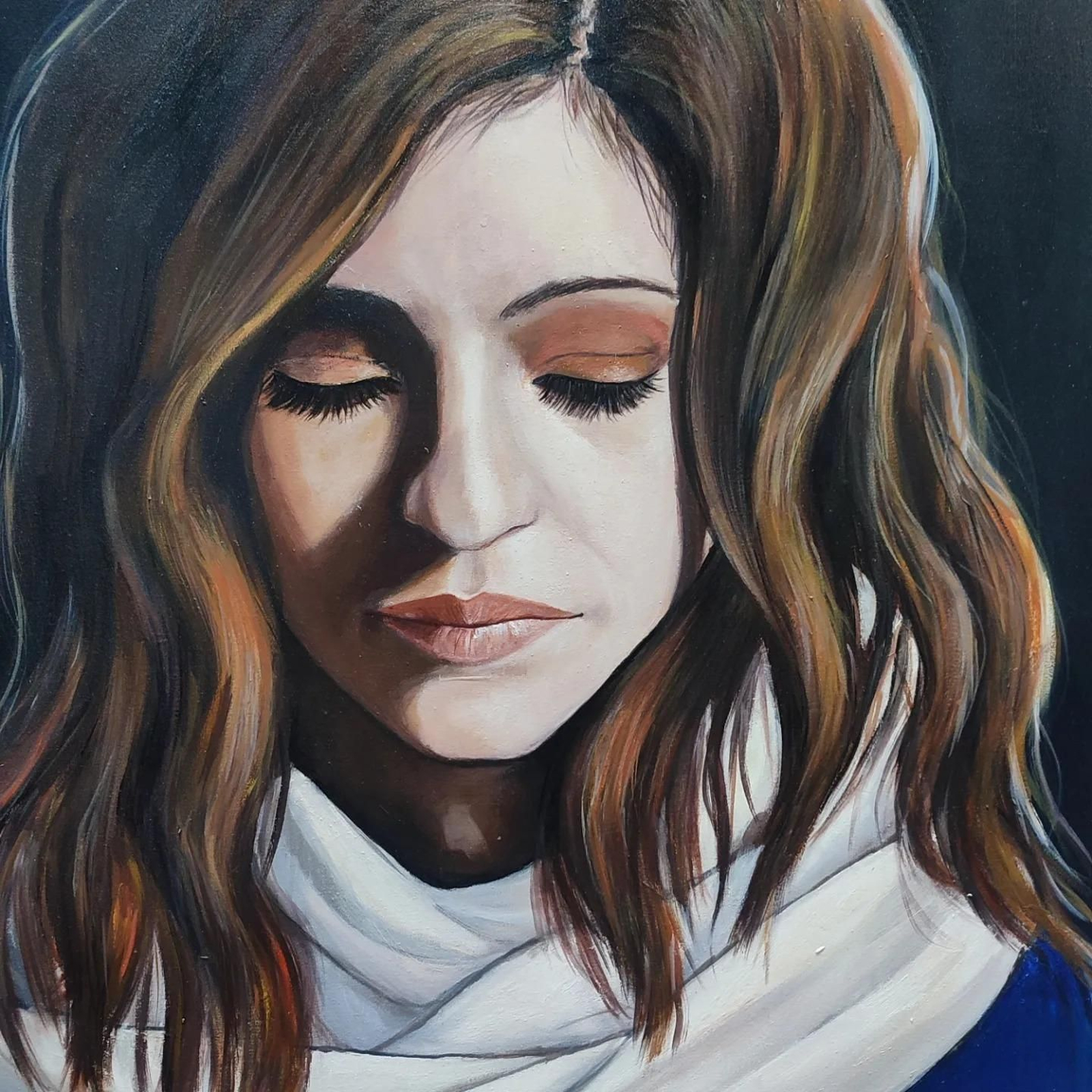 Uno de los retratos que cuelga en la exposición de Victoria Ochando