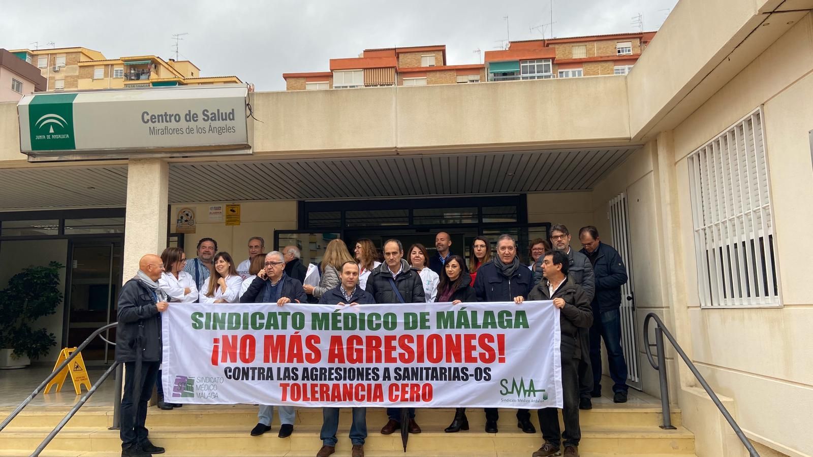 Una concentración contra una reciente agresión en Málaga.
