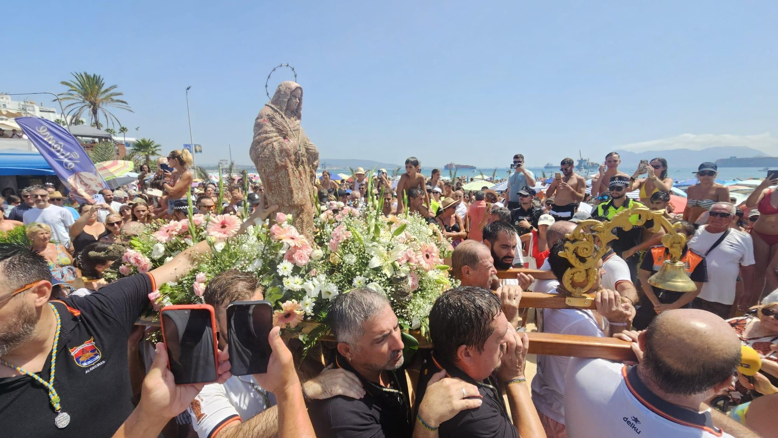 La Virgen de la Palma, a su llegada a El Rinconcillo.