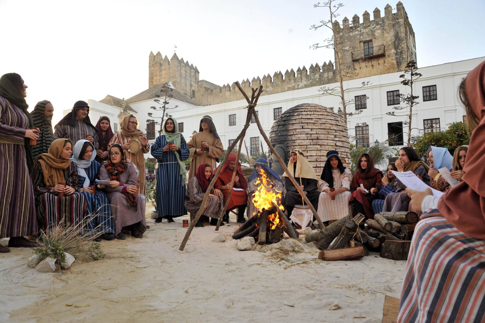 Imagen tomada en el belén viviente de Arcos en una sus ediciones anteriores,