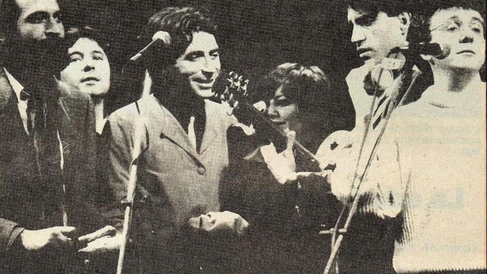 Con Pablo Guerrero, Raúl Alcover, Joaquín Sabina, Elisa Serna, Luis Pastor e Hilario Camacho.o
