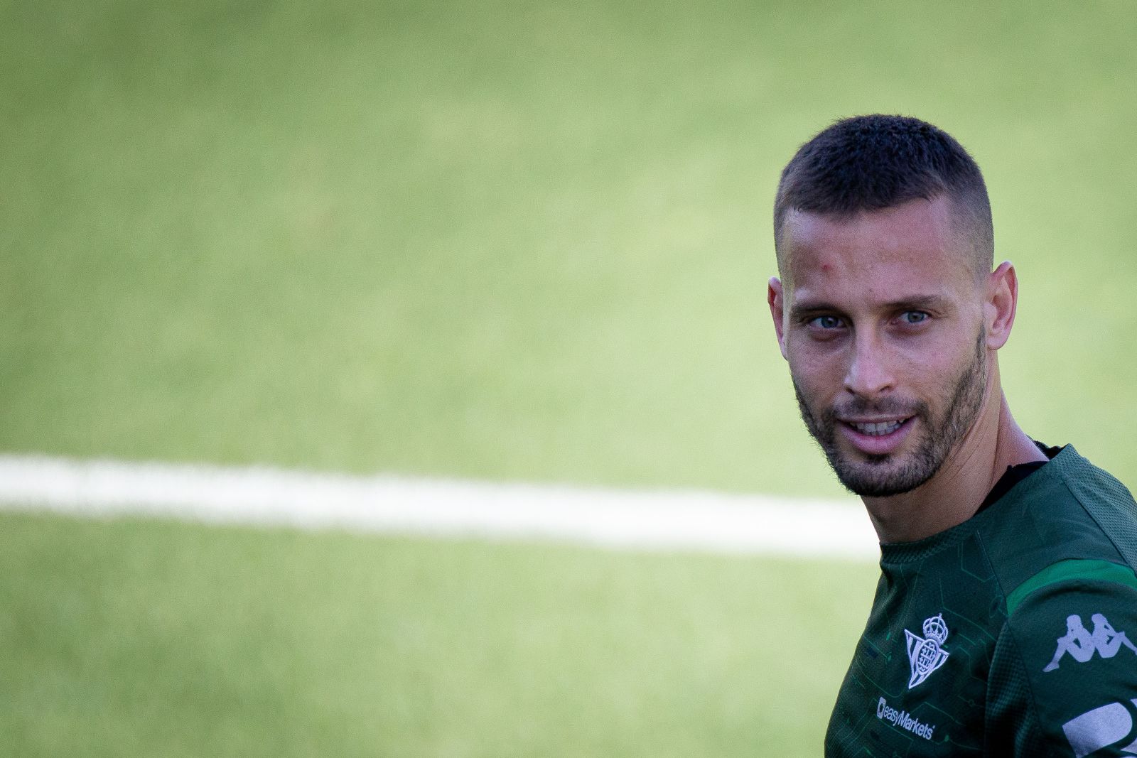 Canales, concentrado durante un entrenamiento.