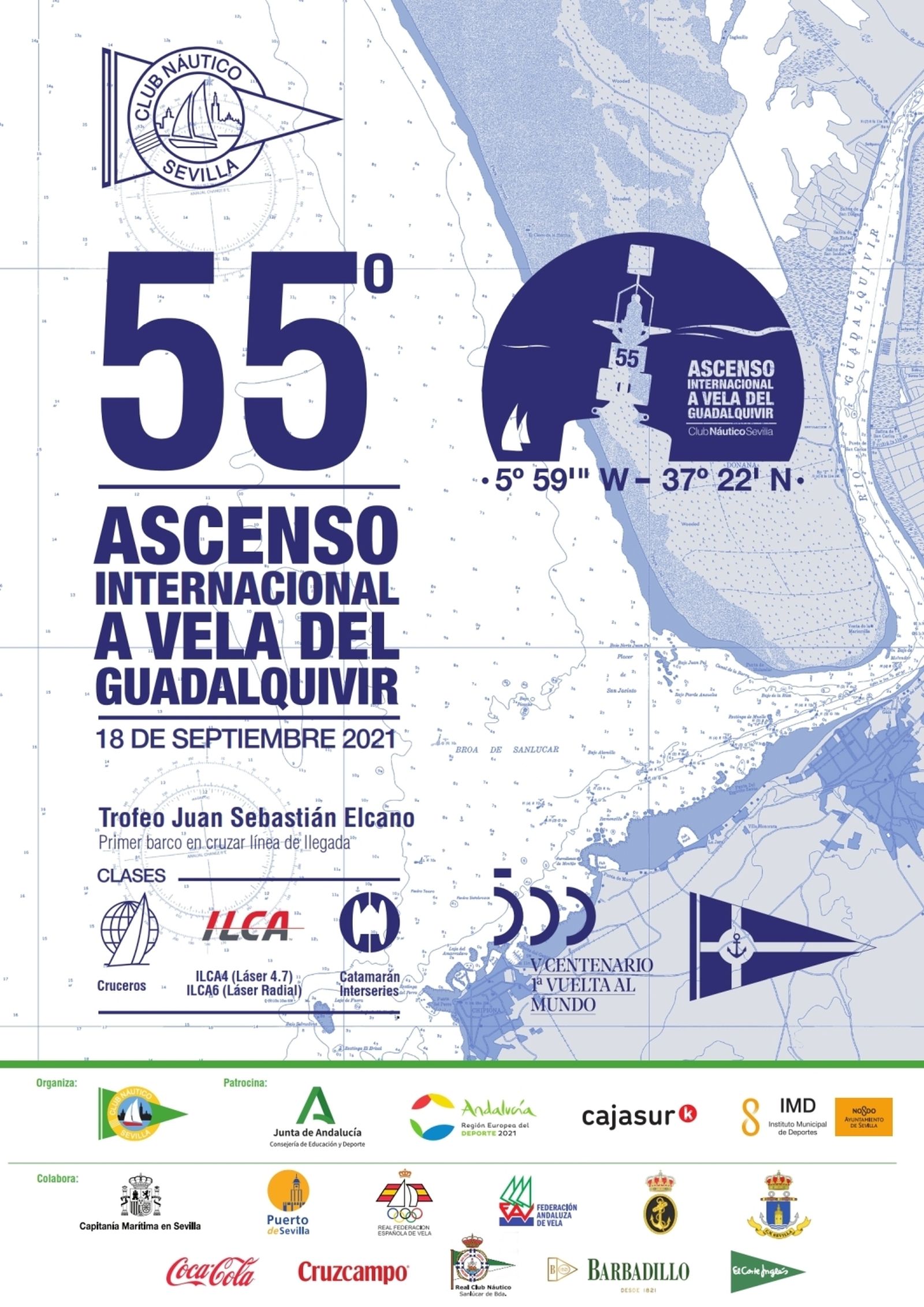 Cartel de lal Ascenso a vela del Guadalquivir de 2021