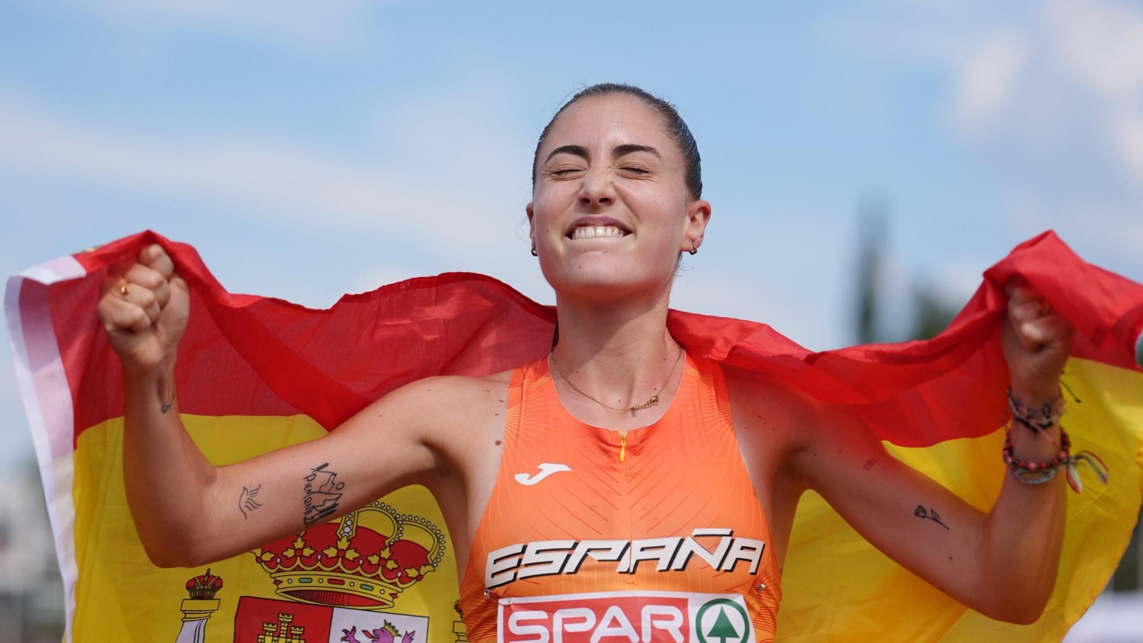 María Forero celebra su oro en Bergen.
