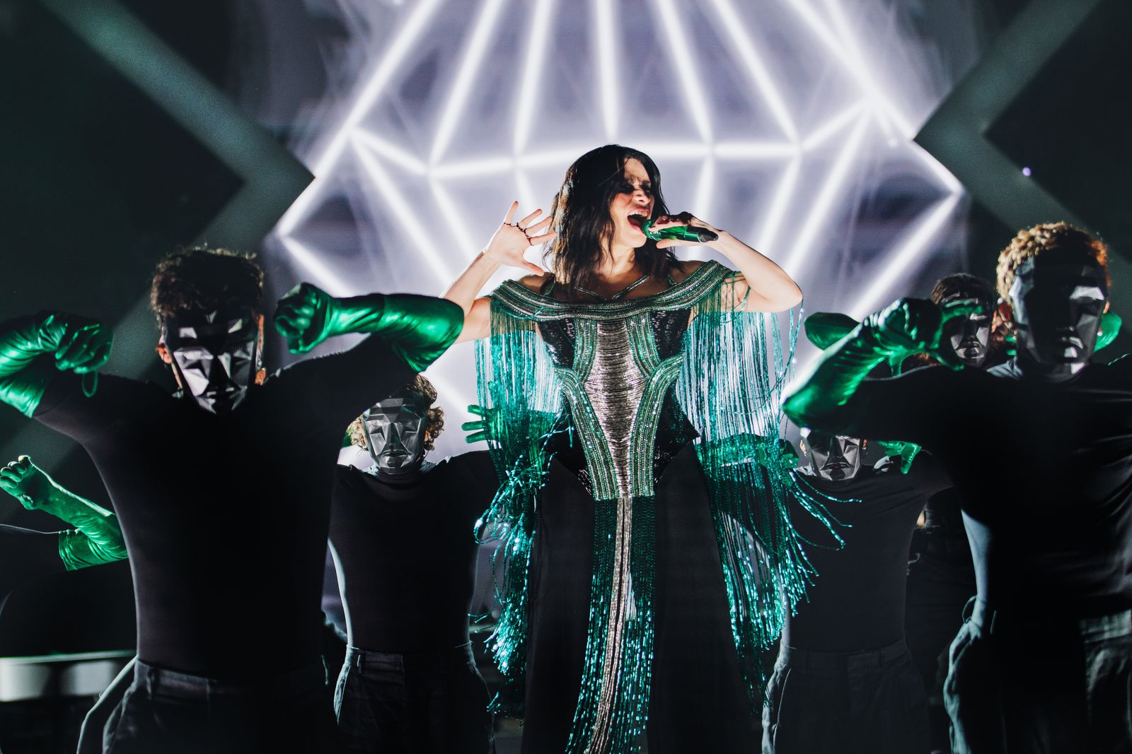 Laura Pausini durante su reciente concierto en Sevilla