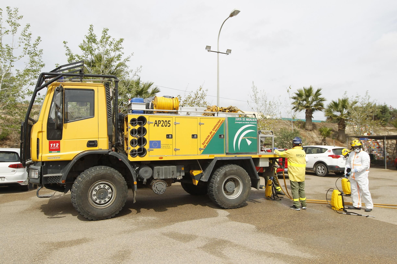 Fotogalería actuación INFOCA y UME por el coronavirus en Almería. Covid-19