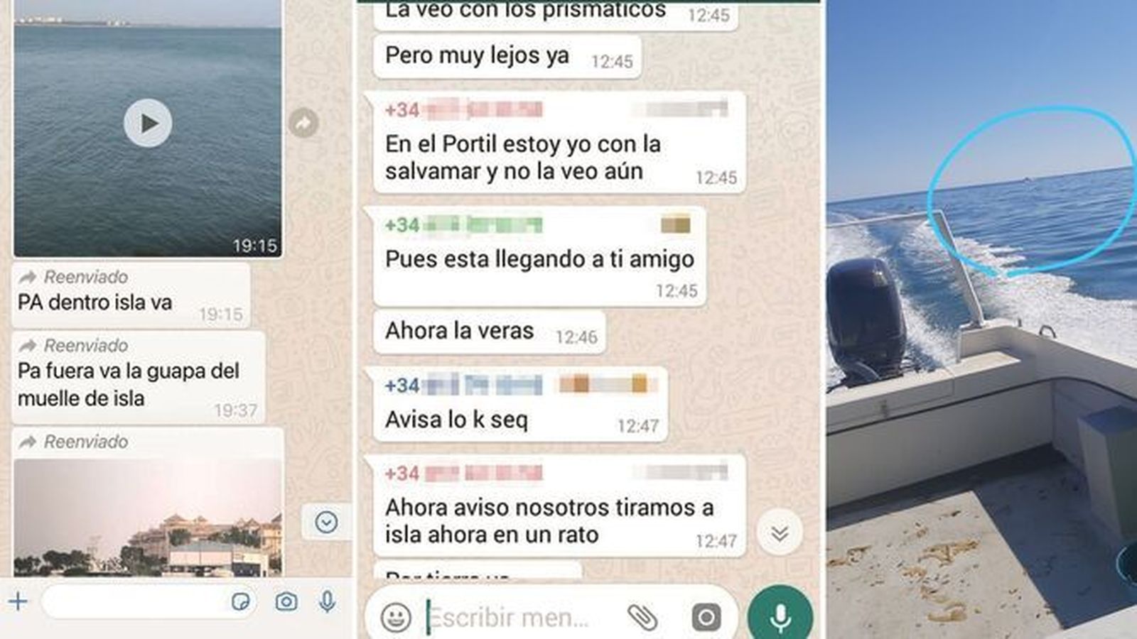 Tres capturas de los chats