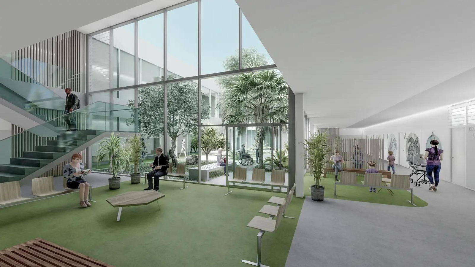 Recreación del interior del futuro centro de salud de La Bajadilla, en Algeciras.