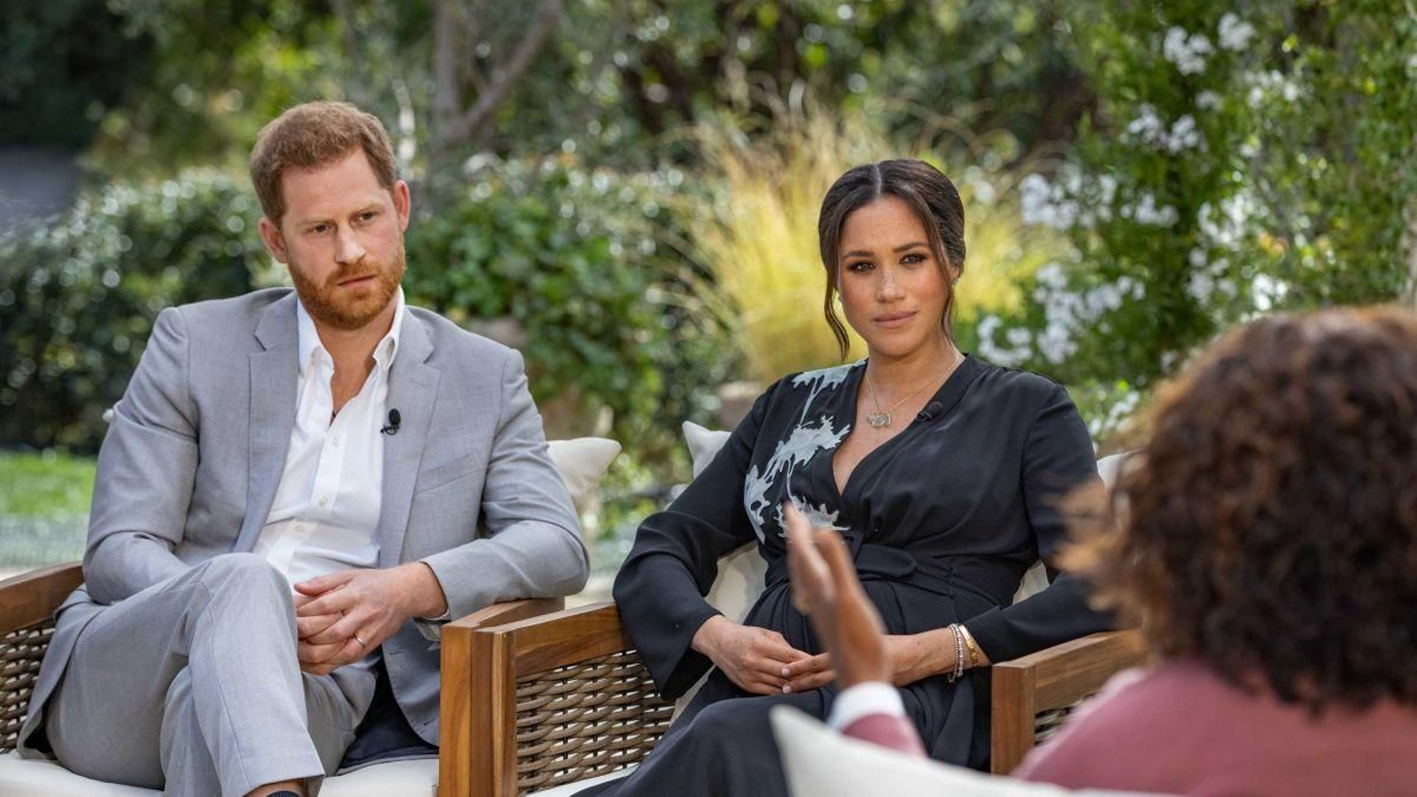 Los duques de Sussex, en su entrevista con Oprah Winfrey.