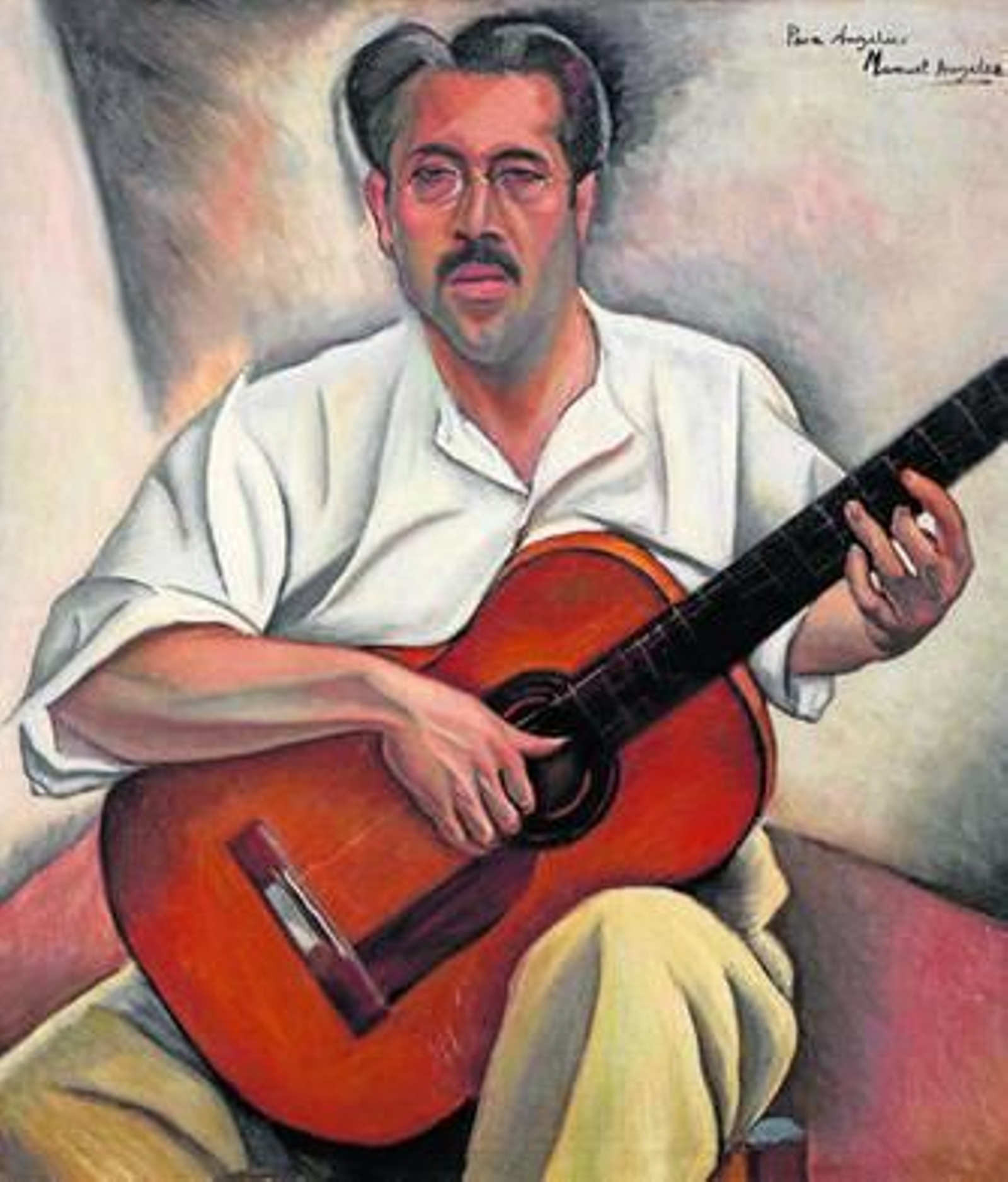 Retrato de Ángel Barrios firmado por Manuel Ángeles Ortiz.