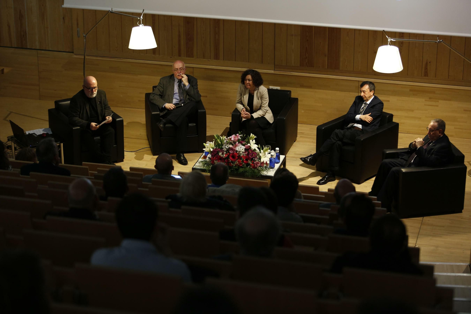 Josemaría Manzano, Juan Calatrava, Pilar Aranda, Javier Gallego y Emilio Herrera Cardenete.
