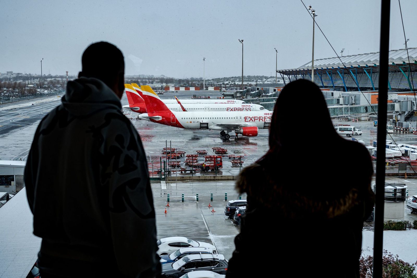 Imágenes de la nevada que ha dejado la borrasca Kristin en Madrid capital